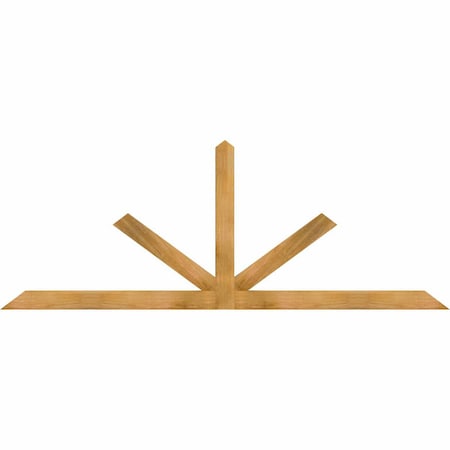 Ekena Millwork Saratoga Rough Sawn Timber Gable Bracket, Western Red Cedar, 96"W x 36"H x 2"D x 4"F, 9/12 Pitch GBW096X36X0204SAR00RWR